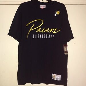 Large Indiana pacers script dark navy t-shirt Mitchell & Ness Navy Pacers new